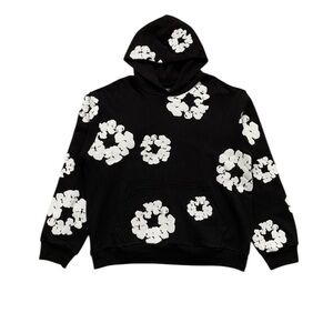 Black and White Floral Hoodie